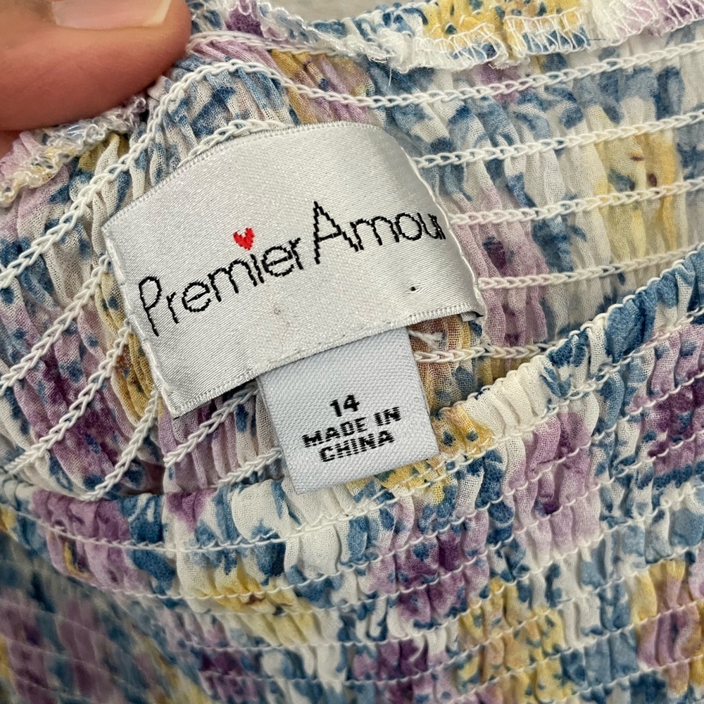 Floral Maxi Dress with Puffed Sleeves- Size 14 - Picture 6 of 8
